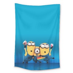 Minions, Blue, Cartoon, Cute, Friends Large Tapestry