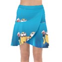 Minions, Blue, Cartoon, Cute, Friends Wrap Front Skirt View1