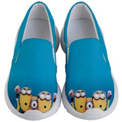 Minions, Blue, Cartoon, Cute, Friends Kids Lightweight Slip Ons by nateshop