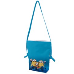 Minions, Blue, Cartoon, Cute, Friends Folding Shoulder Bag by nateshop