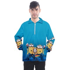 Minions, Blue, Cartoon, Cute, Friends Men s Half Zip Pullover