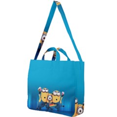 Minions, Blue, Cartoon, Cute, Friends Square Shoulder Tote Bag by nateshop