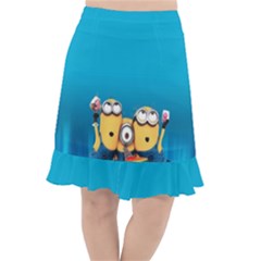 Minions, Blue, Cartoon, Cute, Friends Fishtail Chiffon Skirt by nateshop