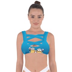 Minions, Blue, Cartoon, Cute, Friends Bandaged Up Bikini Top by nateshop