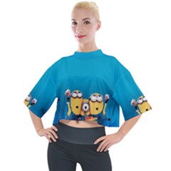 Minions, Blue, Cartoon, Cute, Friends Mock Neck T-shirt by nateshop