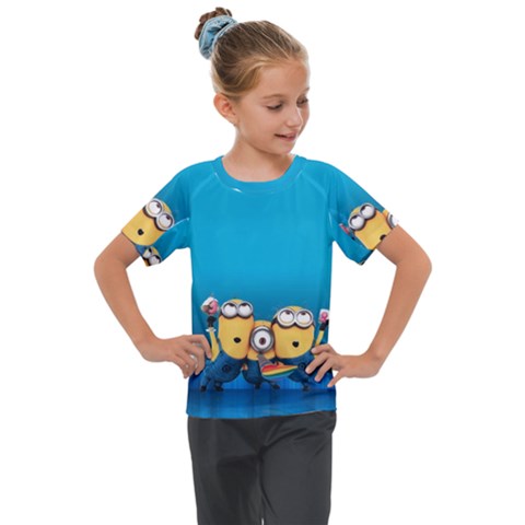 Minions, Blue, Cartoon, Cute, Friends Kids  Mesh Piece T-shirt by nateshop