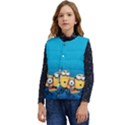 Minions, Blue, Cartoon, Cute, Friends Kid s Button Up Puffer Vest	 View1