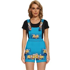 Minions, Blue, Cartoon, Cute, Friends Short Overalls by nateshop