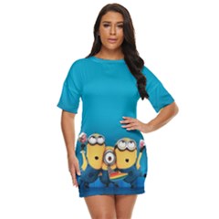 Minions, Blue, Cartoon, Cute, Friends Just Threw It On Dress by nateshop