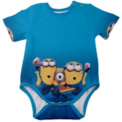 Minions, Blue, Cartoon, Cute, Friends Baby Short Sleeve Bodysuit by nateshop