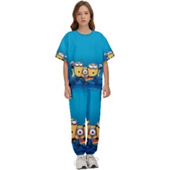 Minions, Blue, Cartoon, Cute, Friends Kids  T-shirt And Pants Sports Set by nateshop