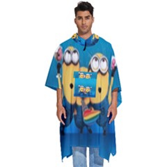 Minions, Blue, Cartoon, Cute, Friends Men s Hooded Rain Ponchos by nateshop