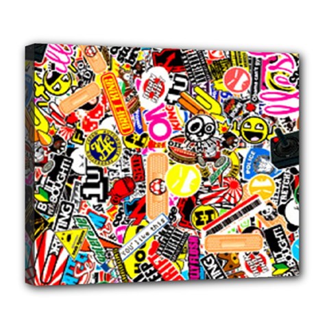 Sticker Bomb, Art, Cartoon, Dope Deluxe Canvas 24  X 20  (stretched) by nateshop