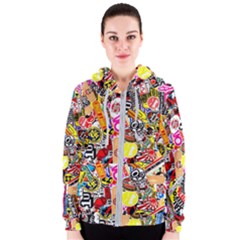 Sticker Bomb, Art, Cartoon, Dope Women s Zipper Hoodie