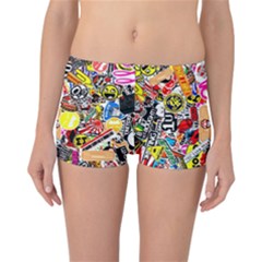 Sticker Bomb, Art, Cartoon, Dope Reversible Boyleg Bikini Bottoms by nateshop