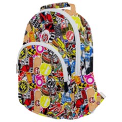 Sticker Bomb, Art, Cartoon, Dope Rounded Multi Pocket Backpack by nateshop