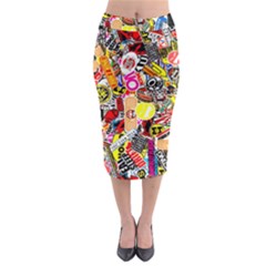 Sticker Bomb, Art, Cartoon, Dope Midi Pencil Skirt by nateshop