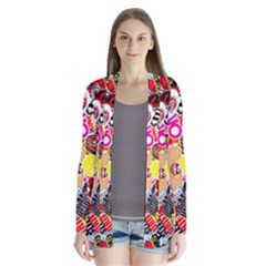 Sticker Bomb, Art, Cartoon, Dope Drape Collar Cardigan by nateshop