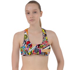 Sticker Bomb, Art, Cartoon, Dope Criss Cross Racerback Sports Bra by nateshop