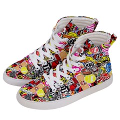 Sticker Bomb, Art, Cartoon, Dope Men s Hi-top Skate Sneakers by nateshop