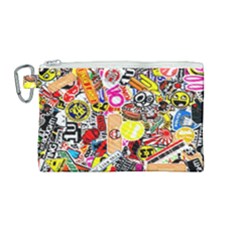 Sticker Bomb, Art, Cartoon, Dope Canvas Cosmetic Bag (medium) by nateshop