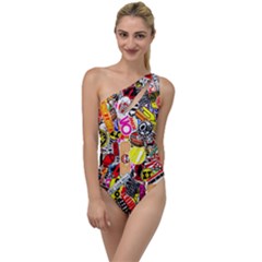 Sticker Bomb, Art, Cartoon, Dope To One Side Swimsuit by nateshop