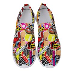 Sticker Bomb, Art, Cartoon, Dope Women s Slip On Sneakers by nateshop