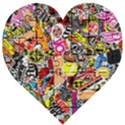 Sticker Bomb, Art, Cartoon, Dope Wooden Puzzle Heart View1