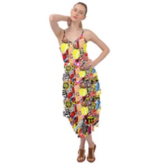 Sticker Bomb, Art, Cartoon, Dope Layered Bottom Dress by nateshop