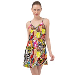 Sticker Bomb, Art, Cartoon, Dope Summer Time Chiffon Dress by nateshop