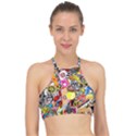 Sticker Bomb, Art, Cartoon, Dope Halter Bikini Top View1