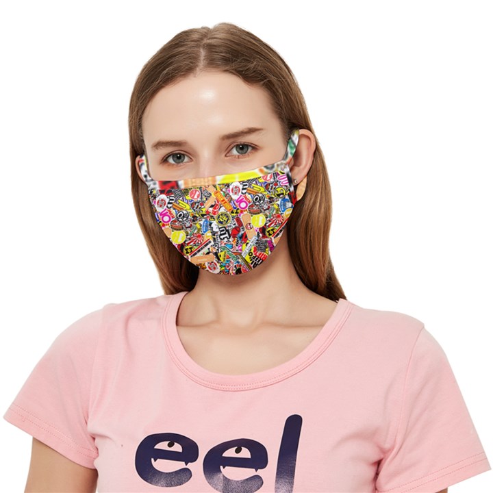 Sticker Bomb, Art, Cartoon, Dope Crease Cloth Face Mask (Adult)