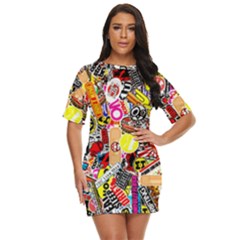 Sticker Bomb, Art, Cartoon, Dope Just Threw It On Dress by nateshop