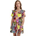 Sticker Bomb, Art, Cartoon, Dope Kids  Frilly Sleeves Pocket Dress View1