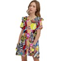 Sticker Bomb, Art, Cartoon, Dope Kids  Frilly Sleeves Pocket Dress View3