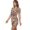 Sticker Bomb, Art, Cartoon, Dope Low Cut Cap Sleeve Mini Dress View2