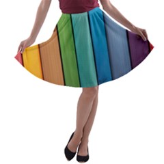 Rainbow A-line Skater Skirt by zappwaits