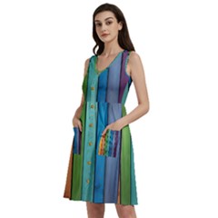 Rainbow Sleeveless Dress With Pocket by zappwaits