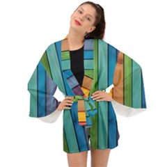 Rainbow Long Sleeve Kimono by zappwaits