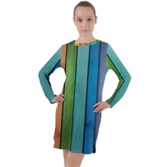 Rainbow Long Sleeve Hoodie Dress