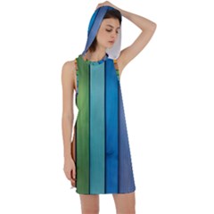 Rainbow Racer Back Hoodie Dress by zappwaits