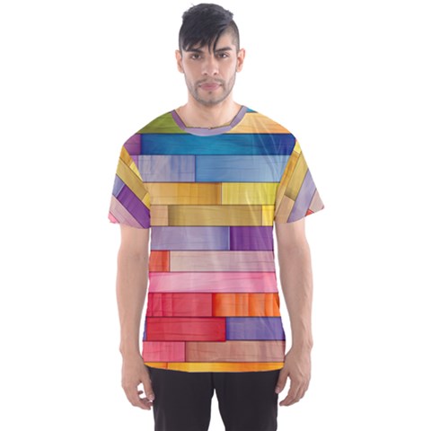 Rainbow Wood Men s Sport Mesh T-shirt by zappwaits