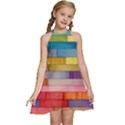 Rainbow Wood Kids  Halter Collar Waist Tie Chiffon Dress View1