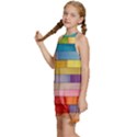 Rainbow Wood Kids  Halter Collar Waist Tie Chiffon Dress View2