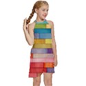 Rainbow Wood Kids  Halter Collar Waist Tie Chiffon Dress View3