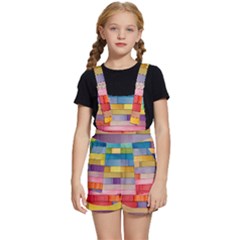 Rainbow Wood Kids  Short Overalls