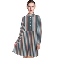 Stripes Long Sleeve Chiffon Shirt Dress by zappwaits