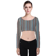 Stripes Velvet Long Sleeve Crop Top by zappwaits