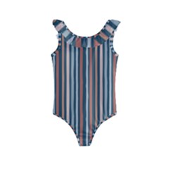 Stripes Kids  Frill Swimsuit by zappwaits