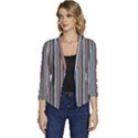 Stripes Women s Casual 3/4 Sleeve Spring Jacket View1